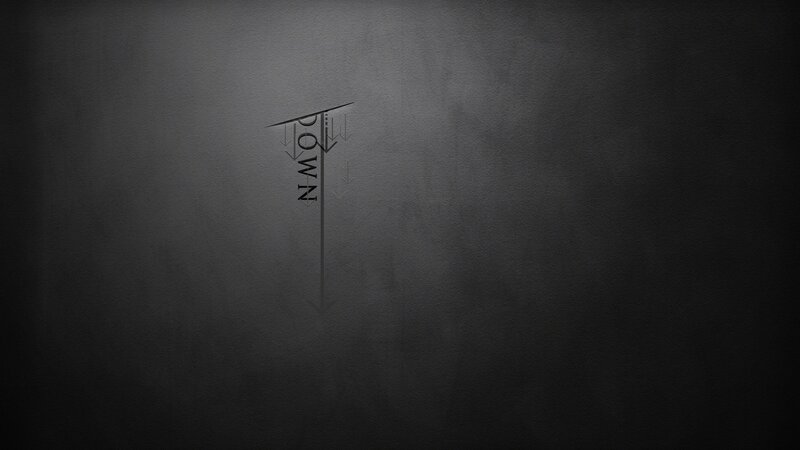 Down logo on dark background