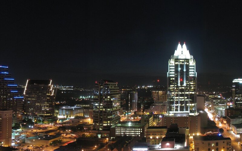 Downtown City Skyline — Black