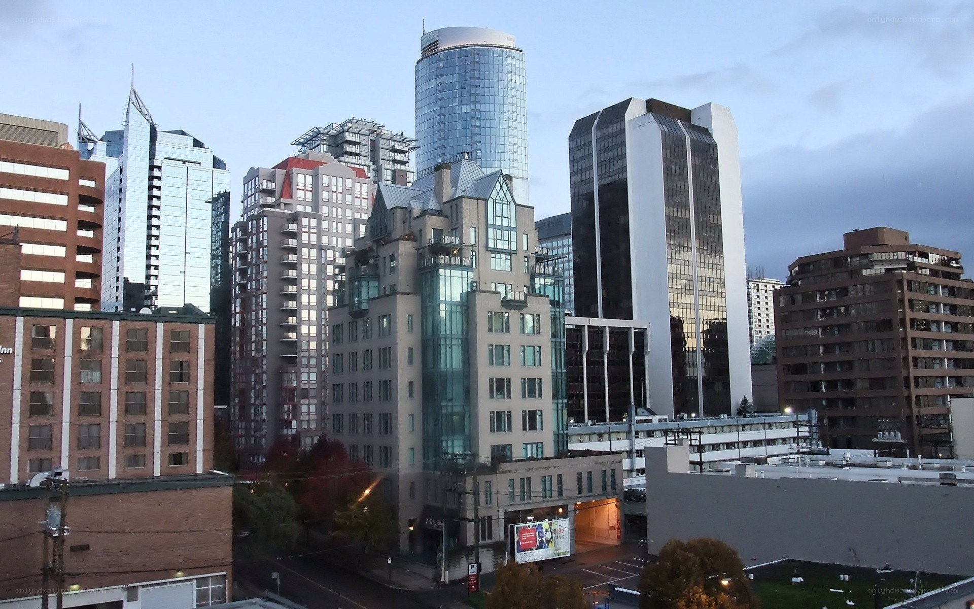 downtown city skyline view