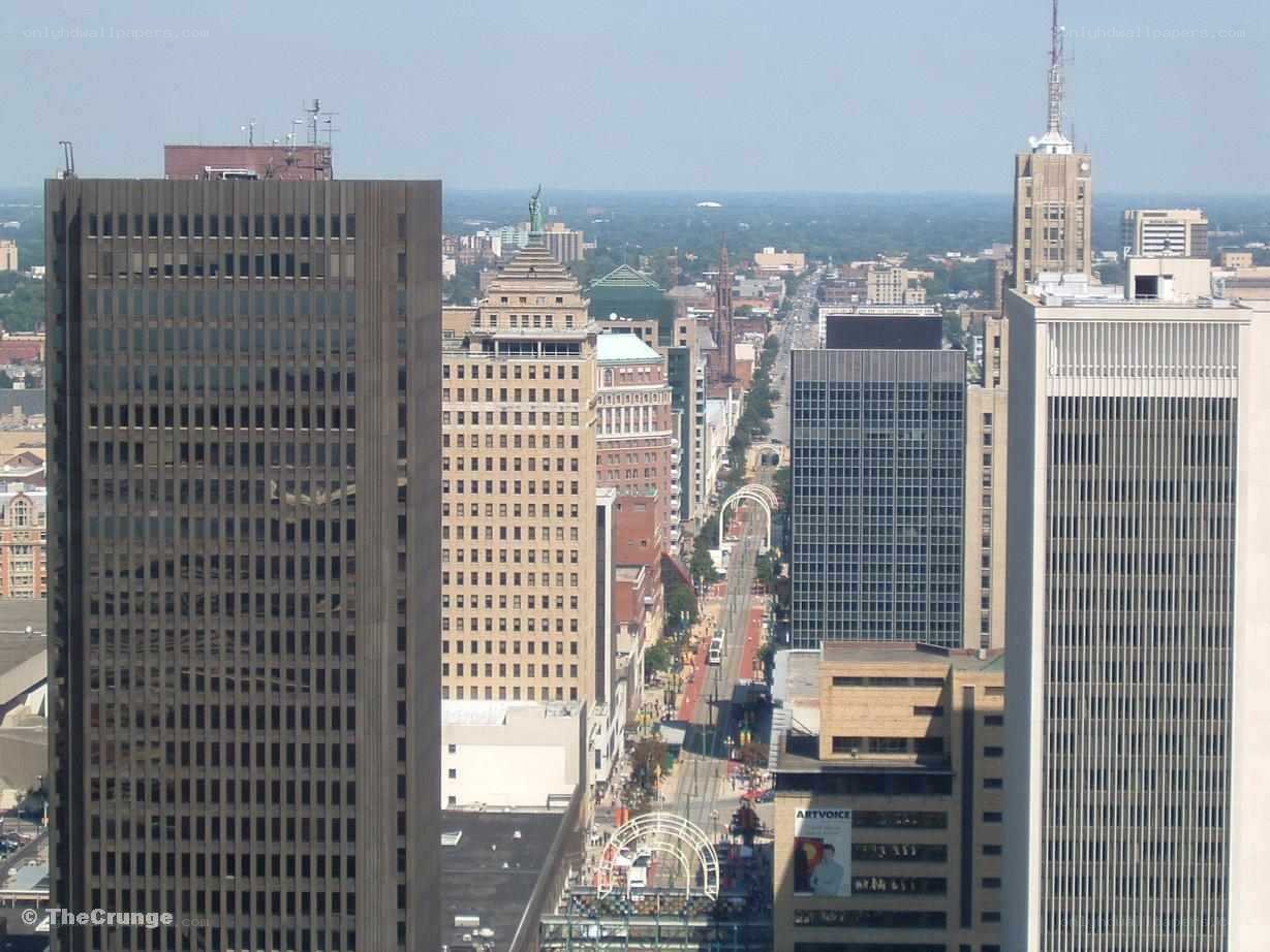 downtown city skyline view
