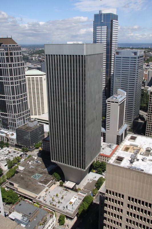 downtown city skyscrapers