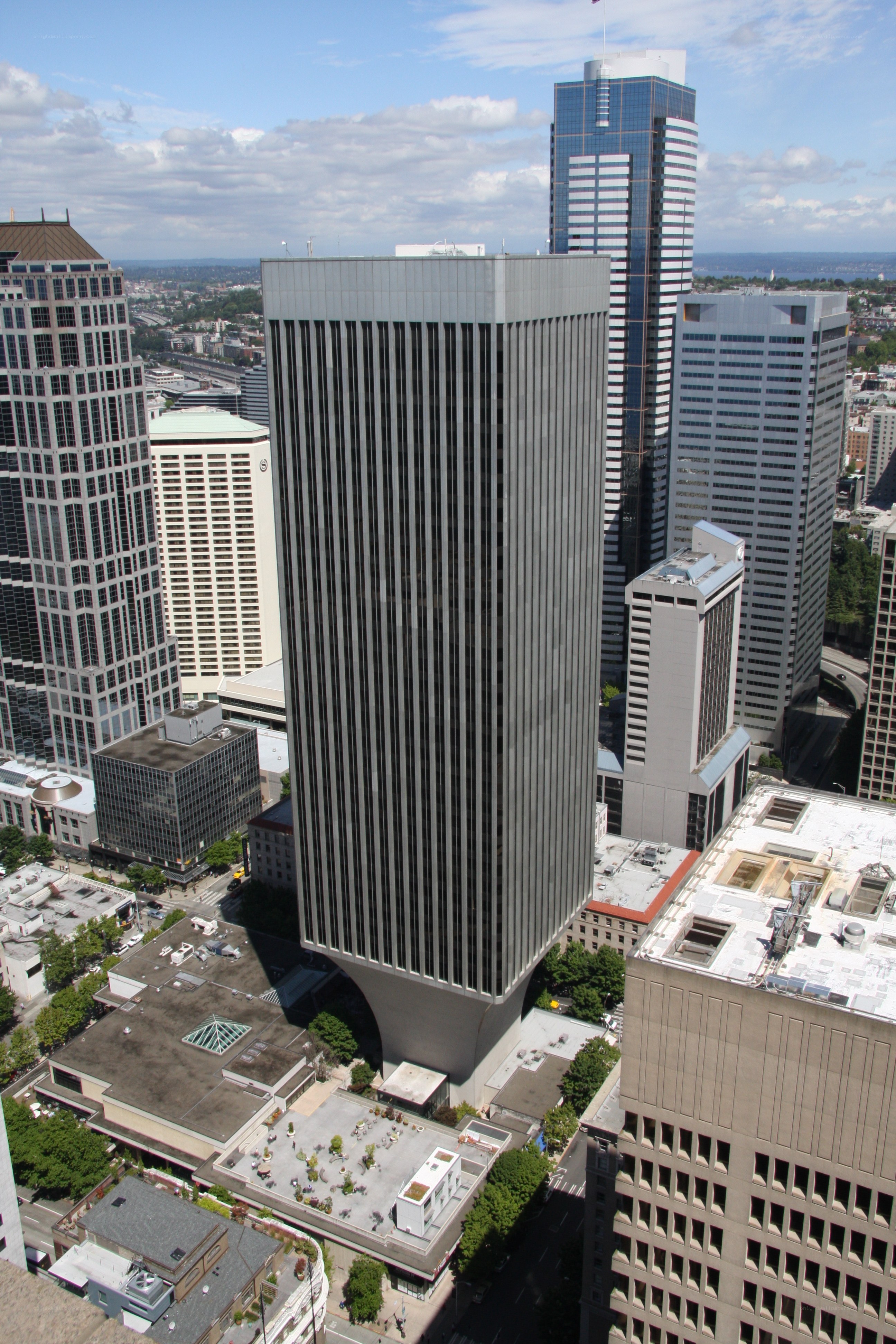 downtown city skyscrapers