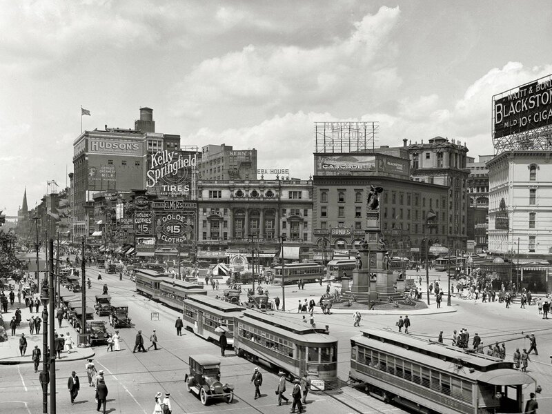 Downtown Detroit intersection