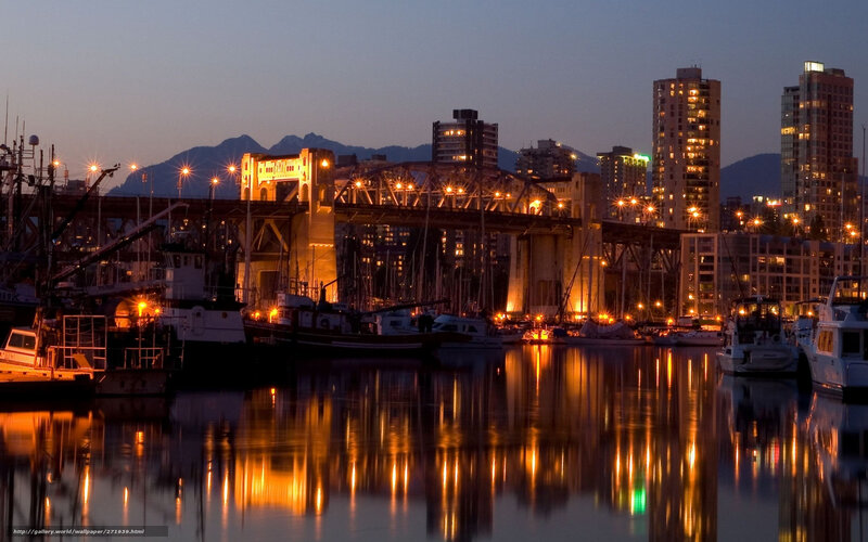 Downtown Harbor at Dusk — Orange