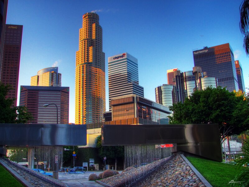 Downtown Los Angeles Skyline — Blue, Serene