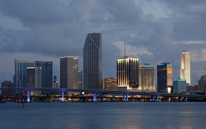 Downtown Skyline at Dusk — Blue