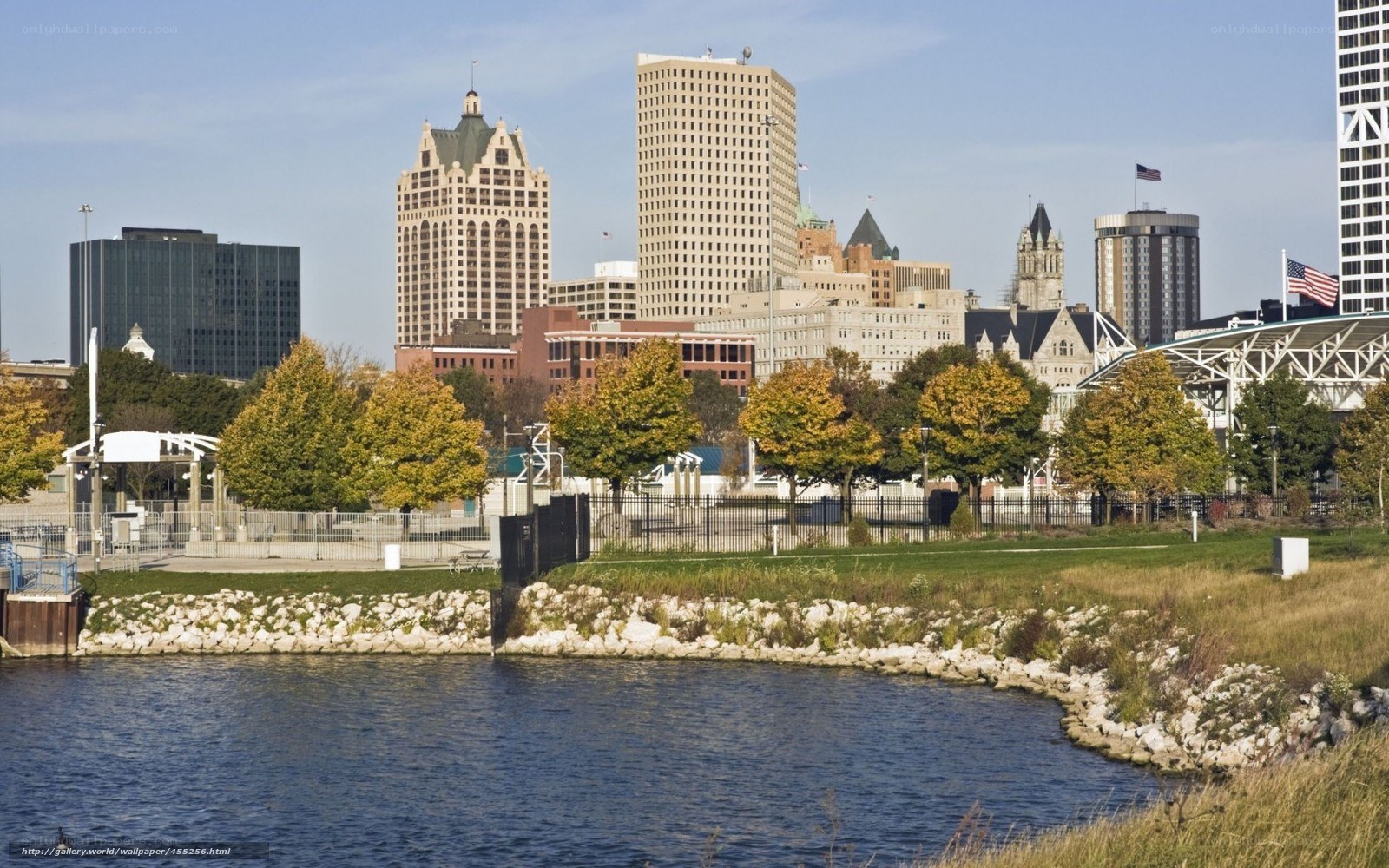 Downtown skyline by the water