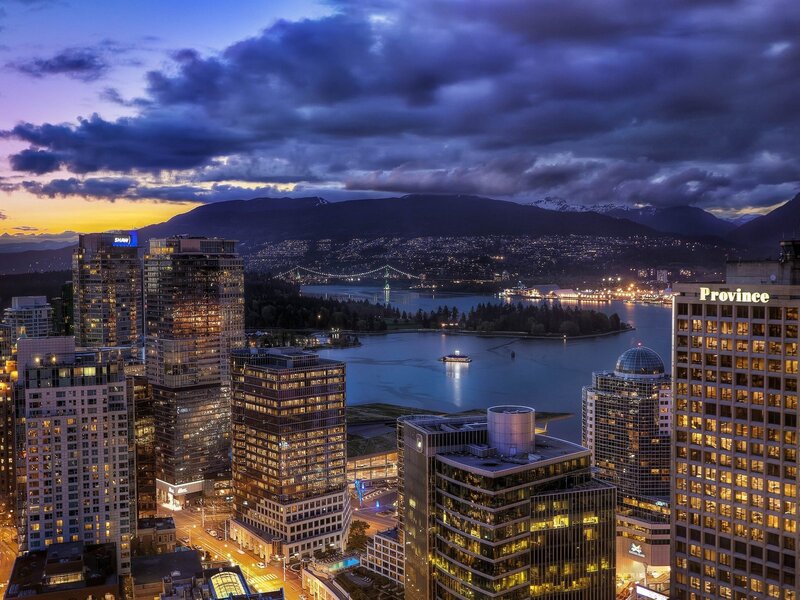 Downtown Vancouver Skyline — Blue, Dramatic