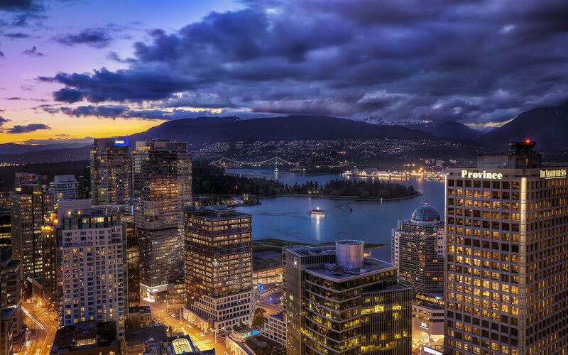 Downtown Vancouver Skyline — Purple