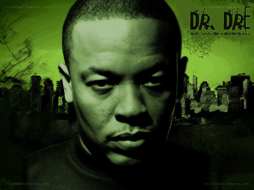 Dr. Dre portrait with green filter
