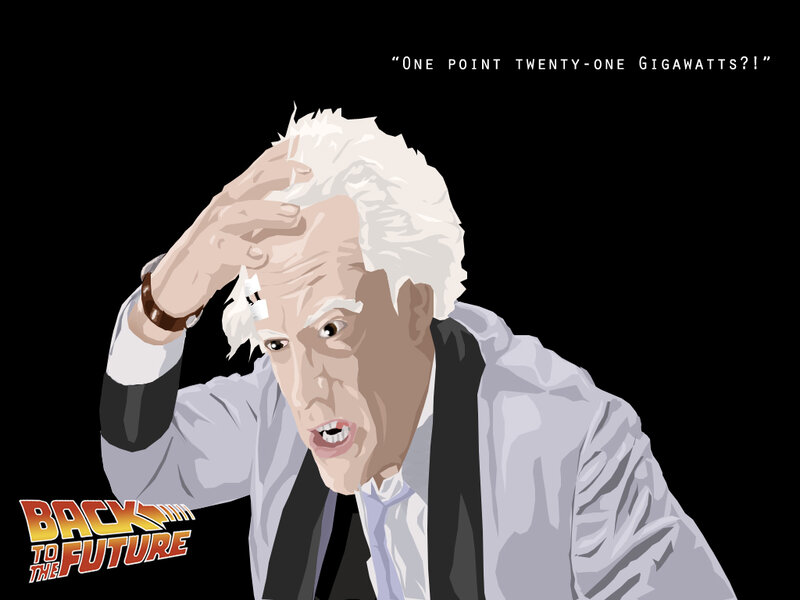 Dr. Emmett Brown in shock