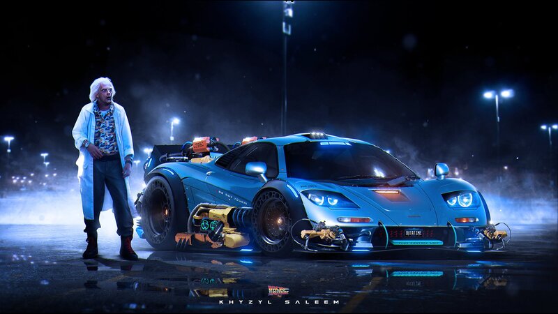 Dr. Emmett Brown with Car
