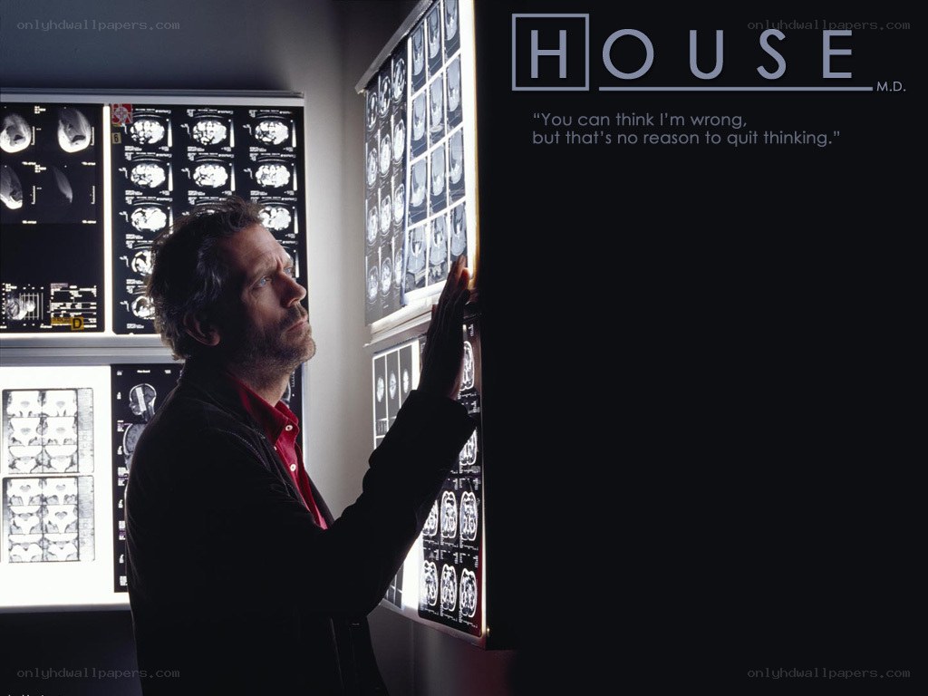 Dr. House analyzing medical scans