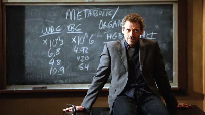 Dr. House in a classroom