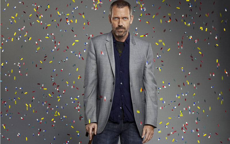 Dr. House with confetti