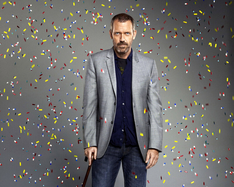 Dr. House with confetti