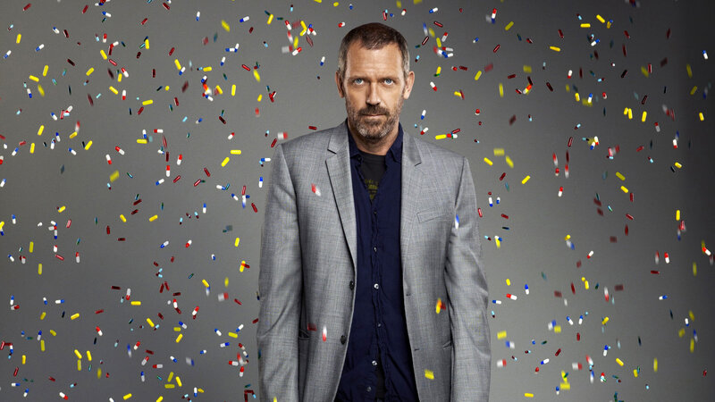 Dr. House with confetti