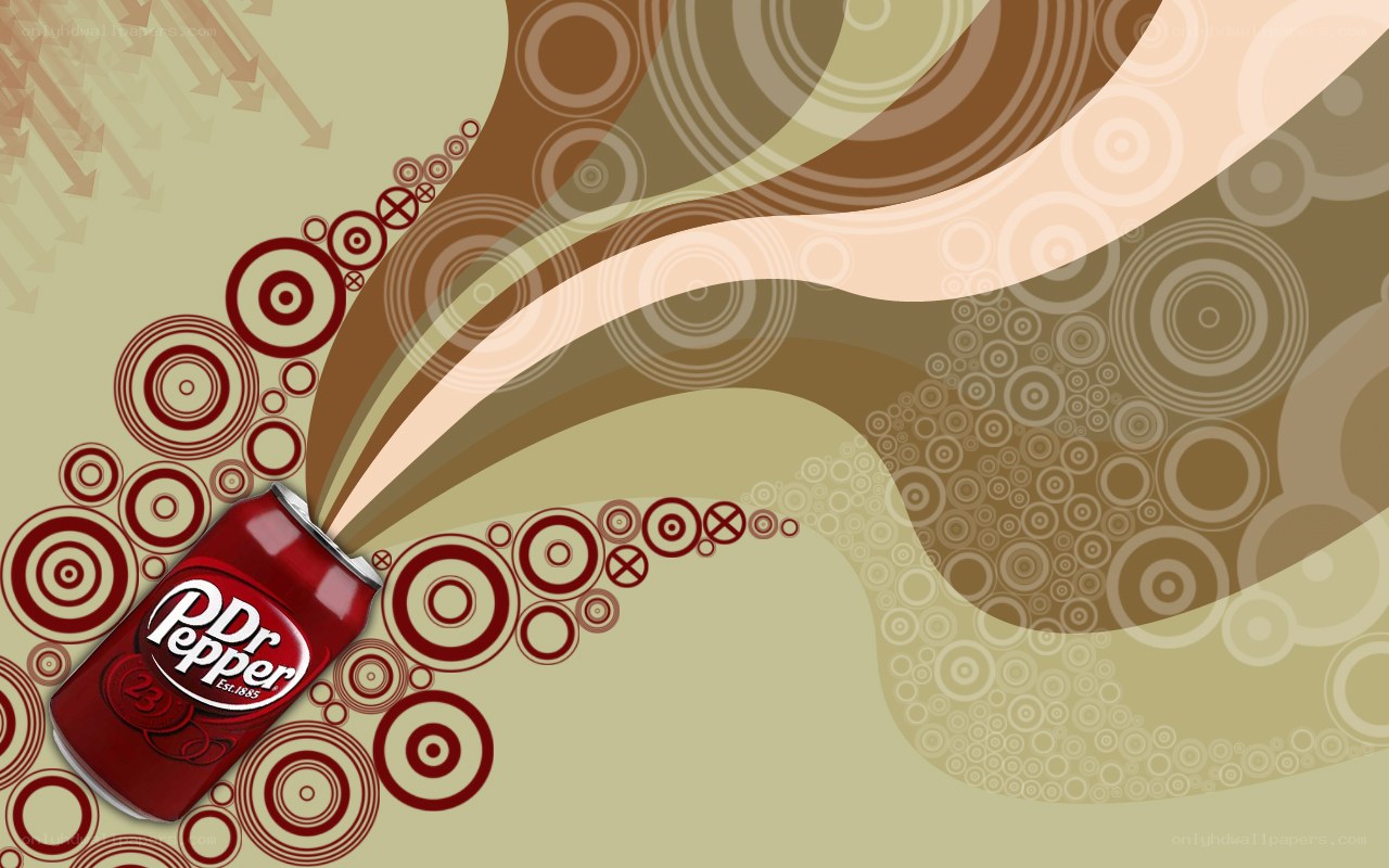 Dr Pepper can with abstract background