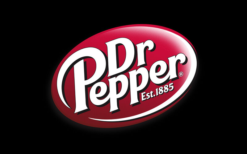 Dr Pepper logo on black background