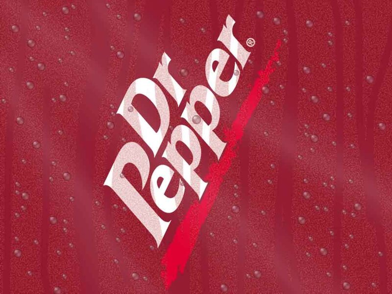 Dr Pepper logo on red background