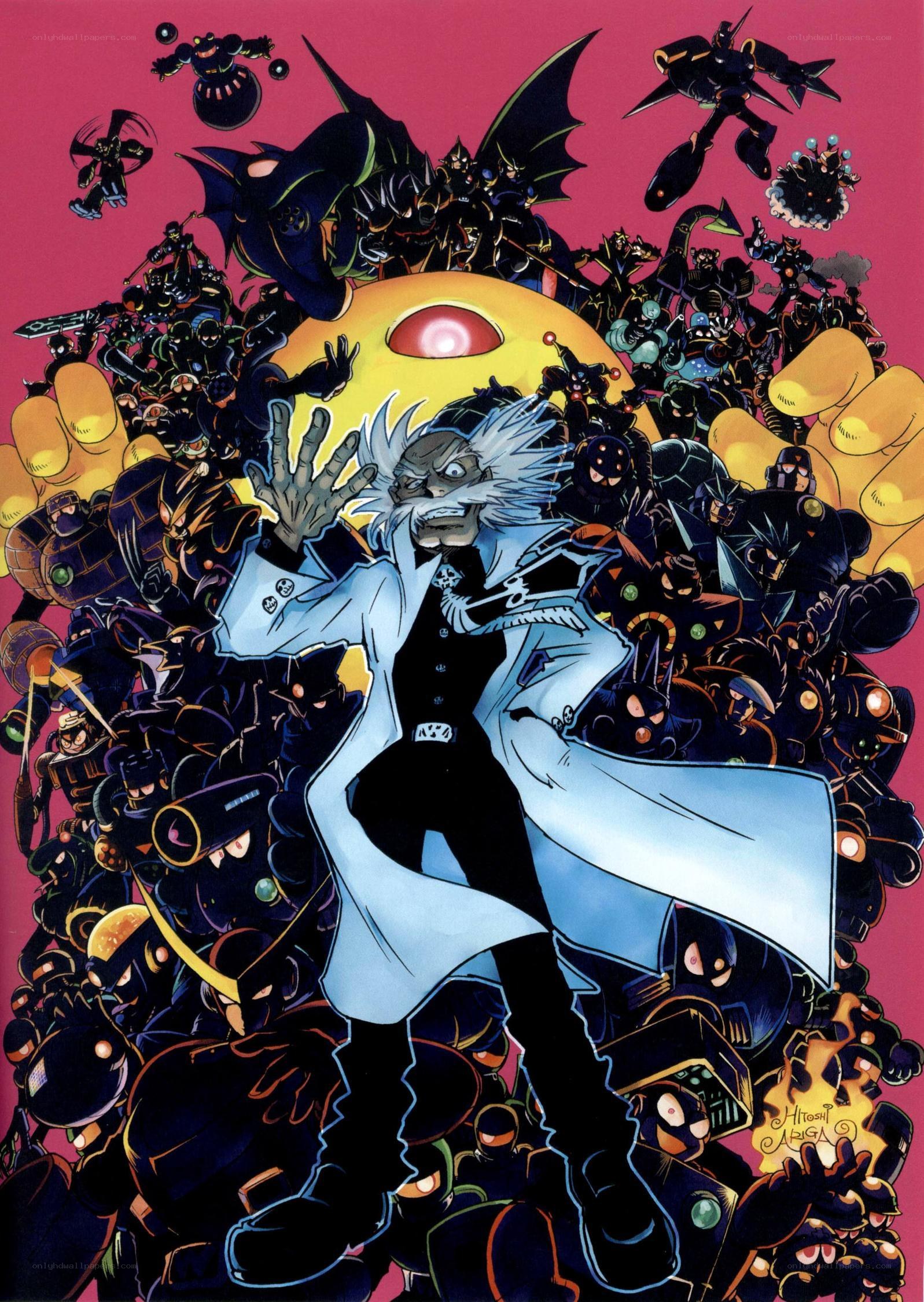 Dr. Wily and his robot army