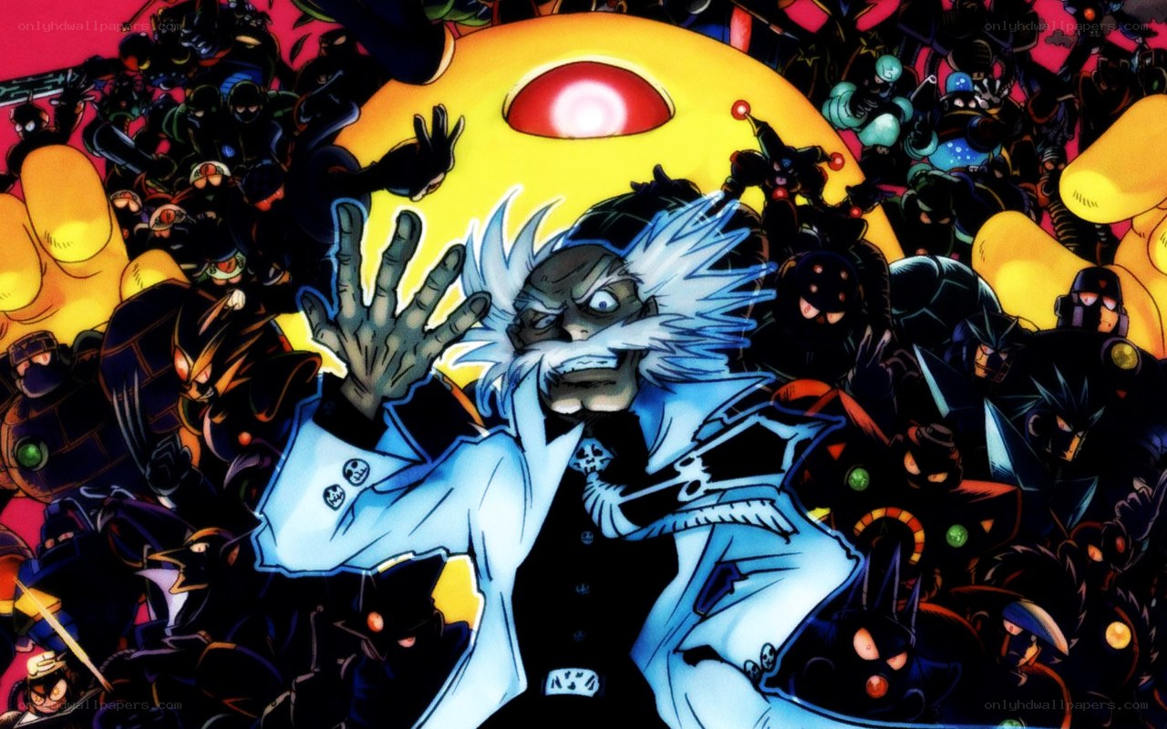 Dr. Wily and his robot army
