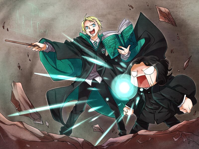 Draco Malfoy casting spells