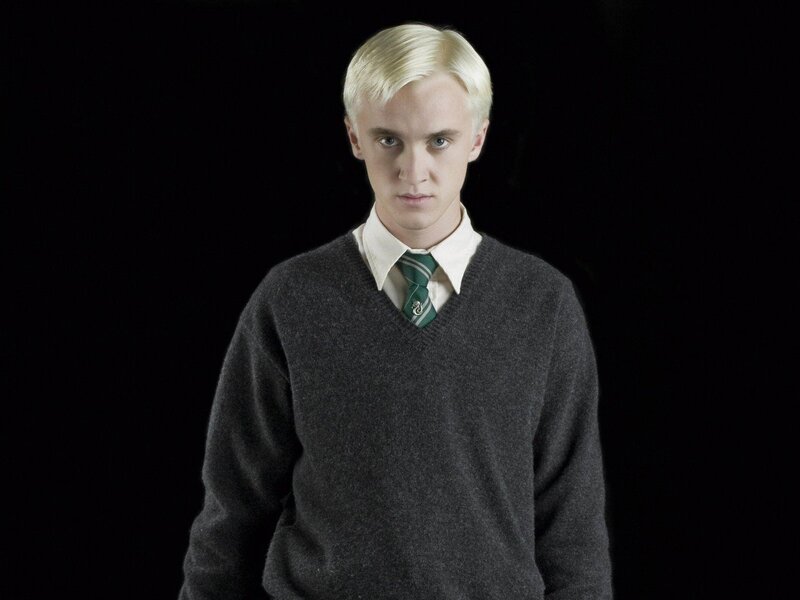 Draco Malfoy in Slytherin attire
