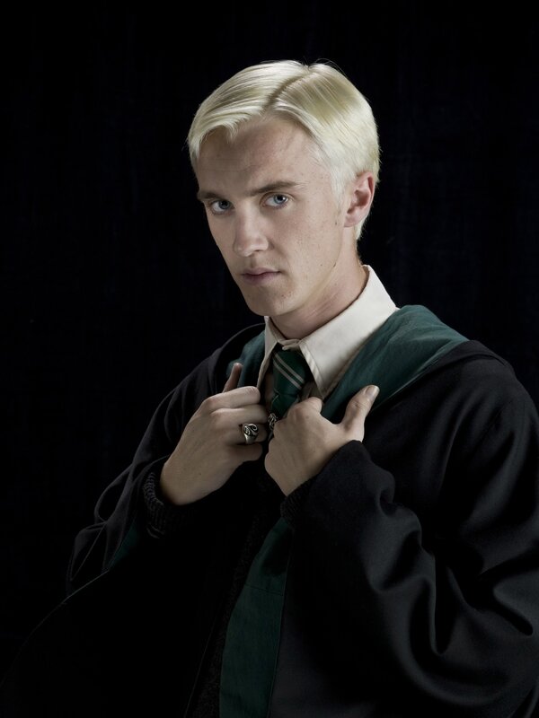 Draco Malfoy in Slytherin robes