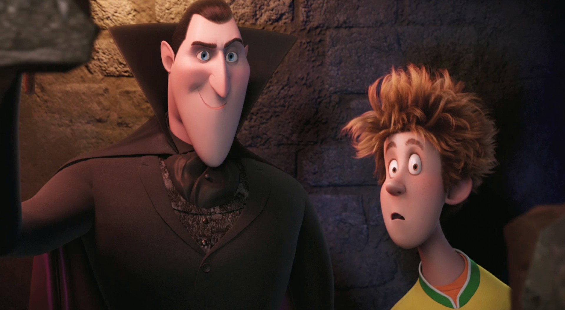 Dracula and Jonathan in a castle