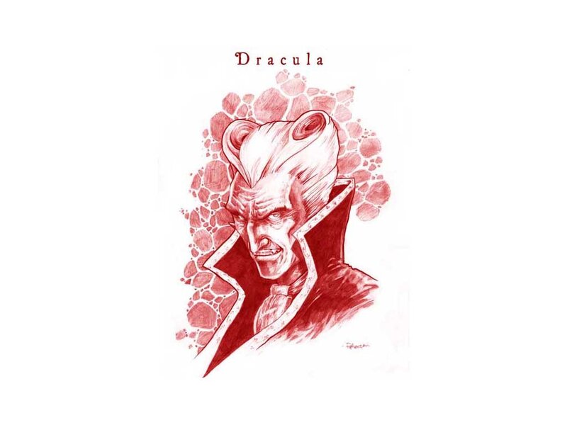 Dracula Character Portrait — Red