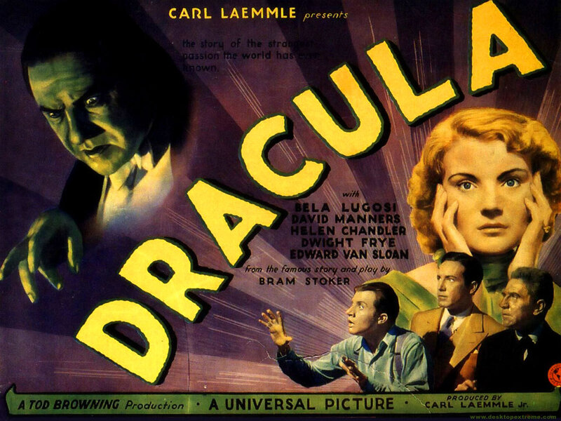 Dracula Movie Poster — Yellow, Dramatic