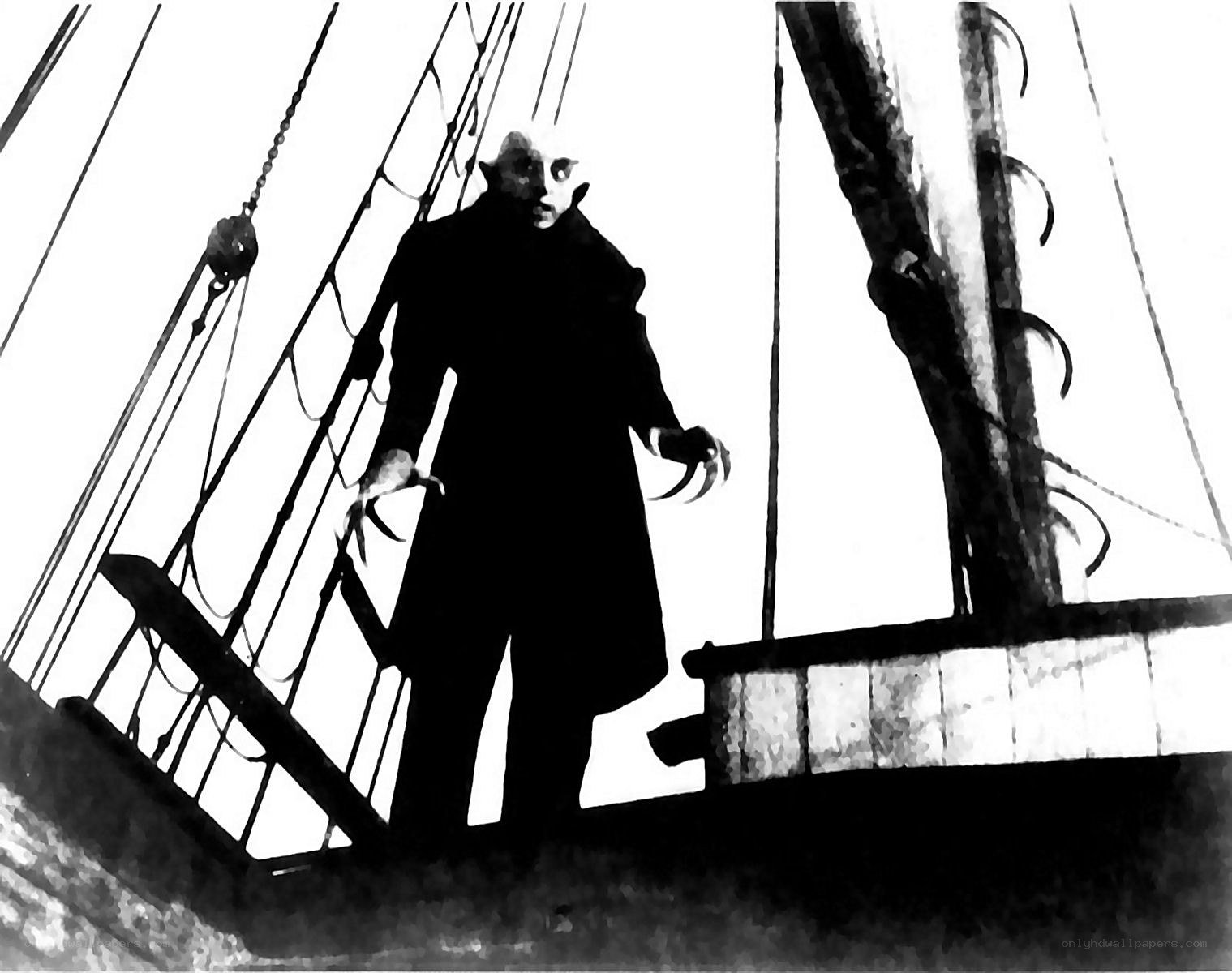 Dracula on a ship deck