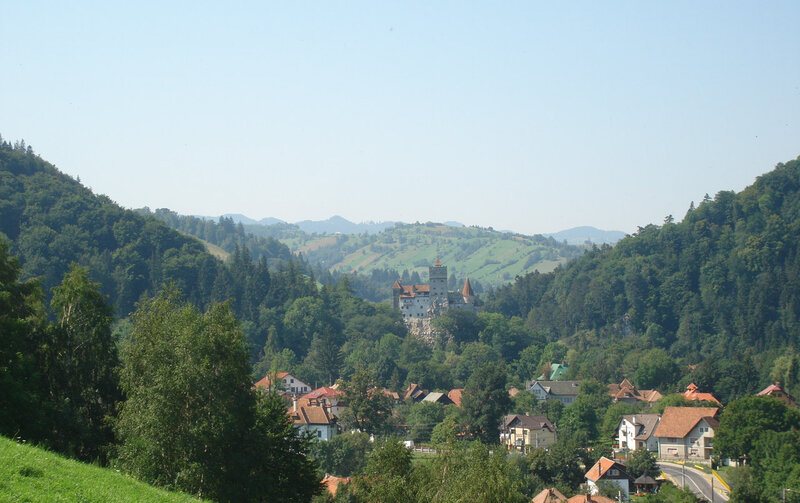 Dracula's Castle — Green, Serene, Afternoon, Photograph, Village