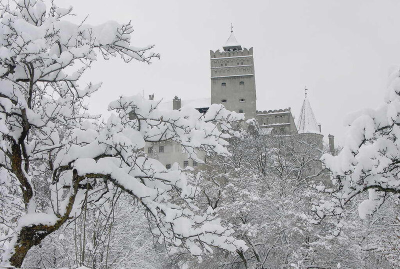 Dracula's Castle in Snow