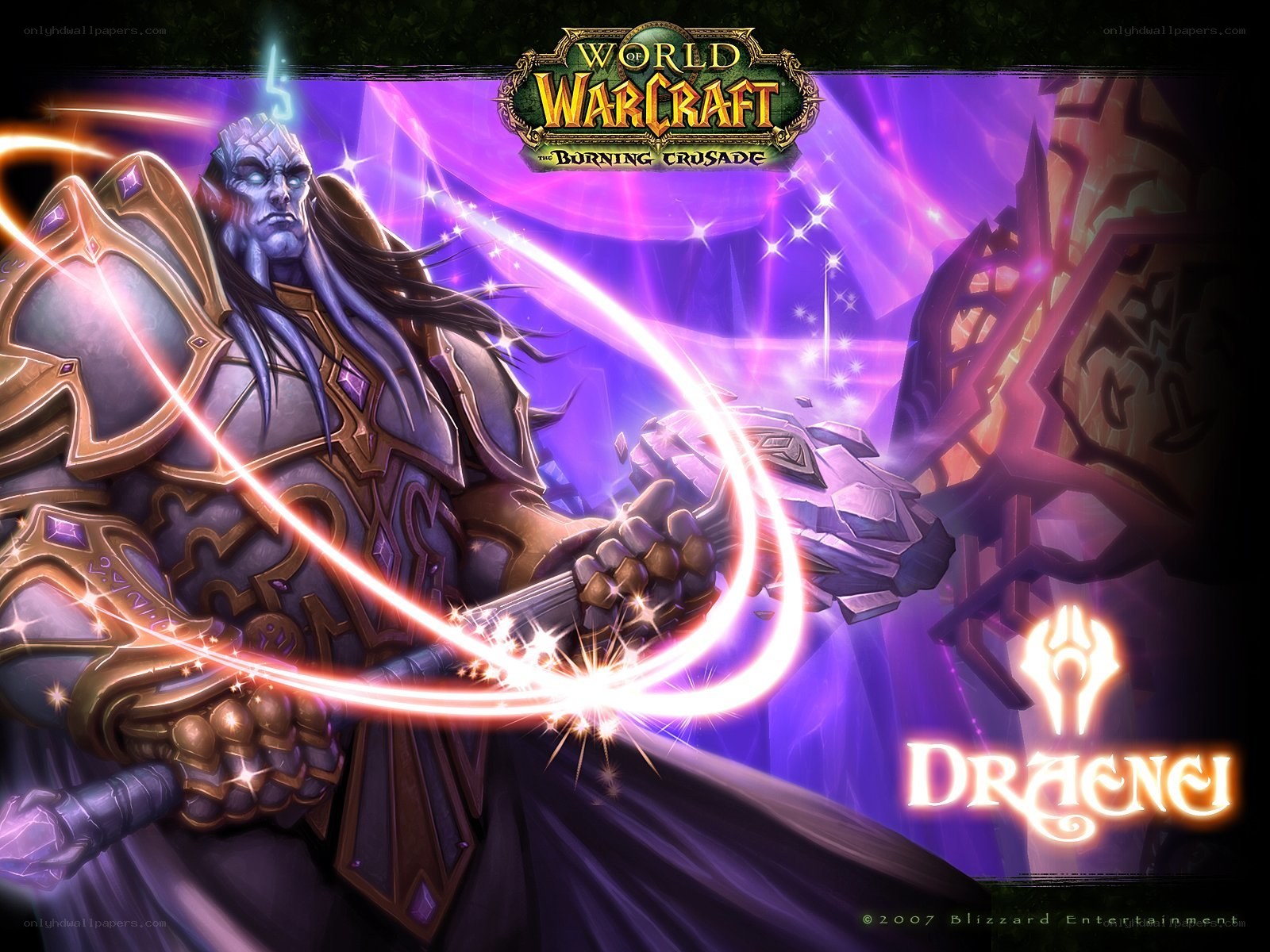 Draenei warrior in action