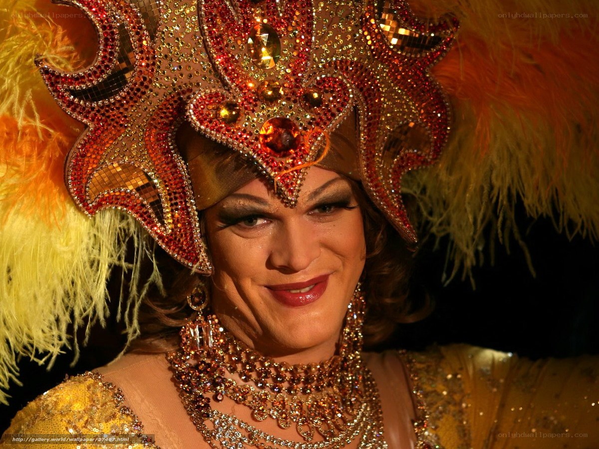 Drag queen in ornate costume