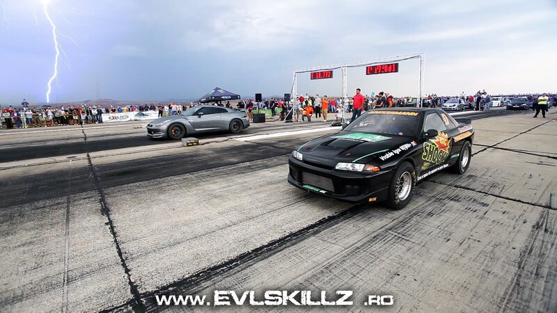 Drag race with lightning storm