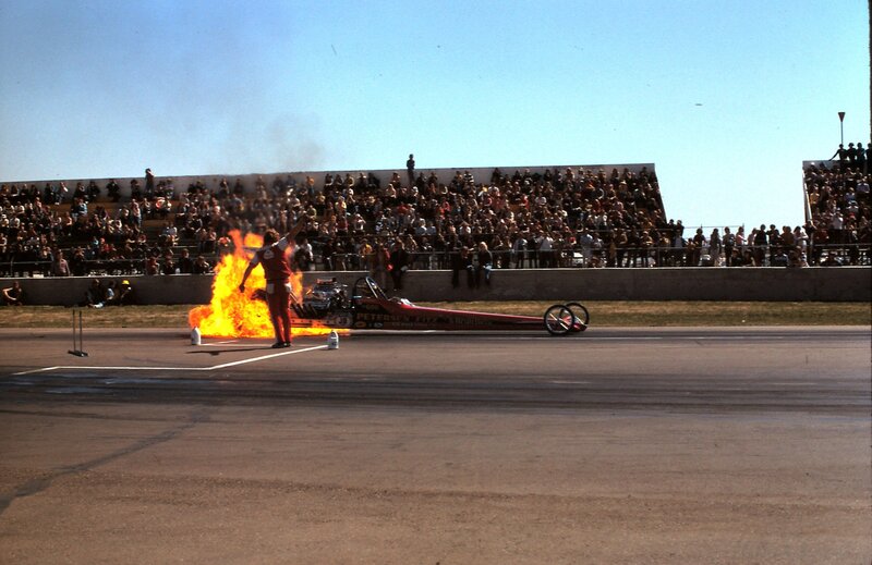 Drag Racer on Fire
