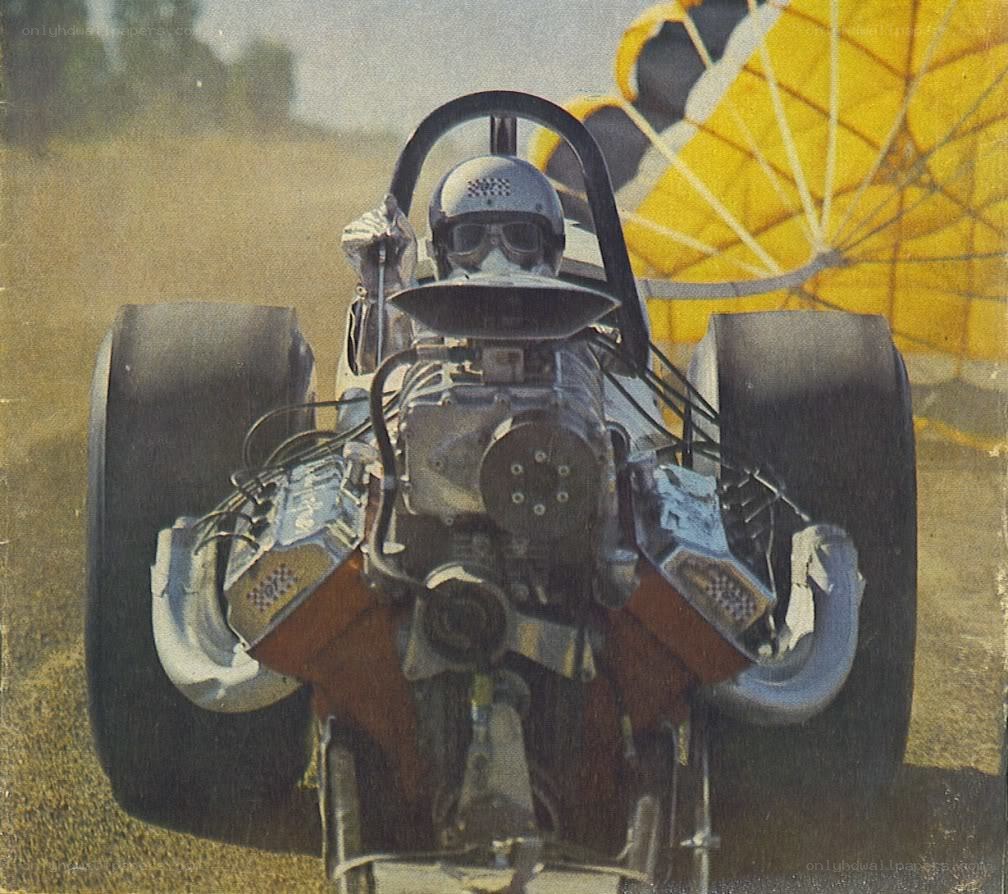 drag racer with parachute