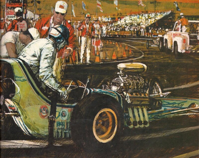 Drag Racing Car and Crew