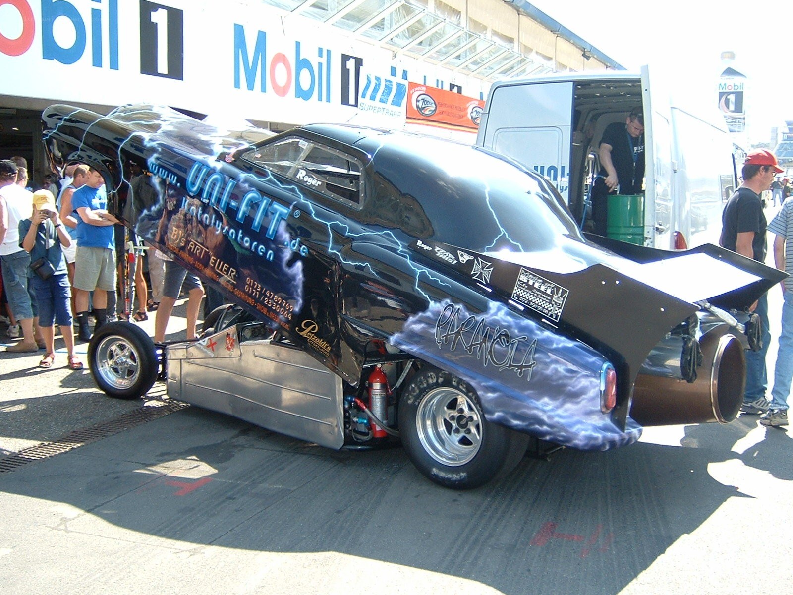 Drag racing car at a track