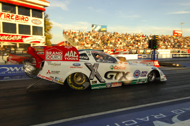 drag racing car at the track