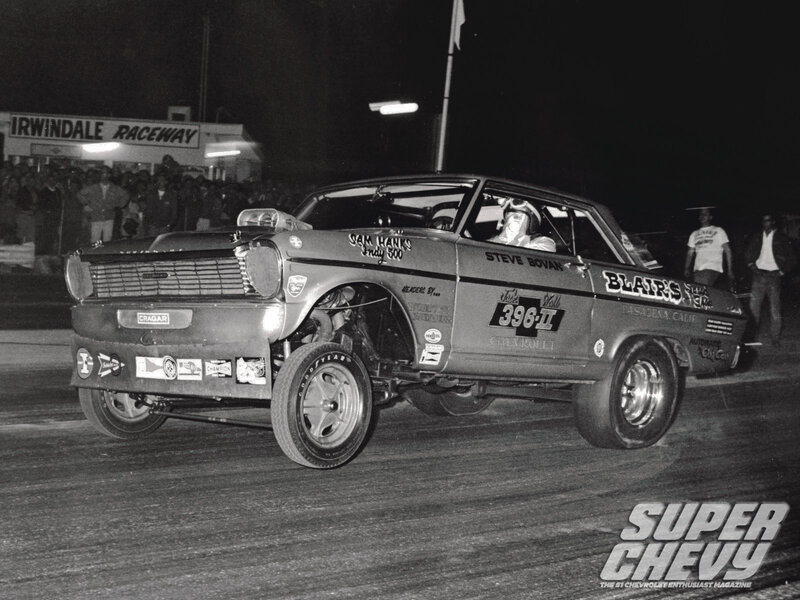 Drag Racing Car — Black, Dramatic, Night, Photograph
