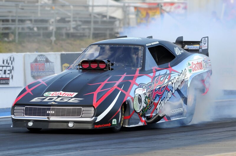 Drag Racing Car — Black, Dynamic, Afternoon, Photograph, Smoke, Racetrack