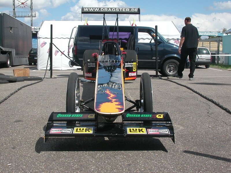 Drag Racing Car — Black, Outdoor
