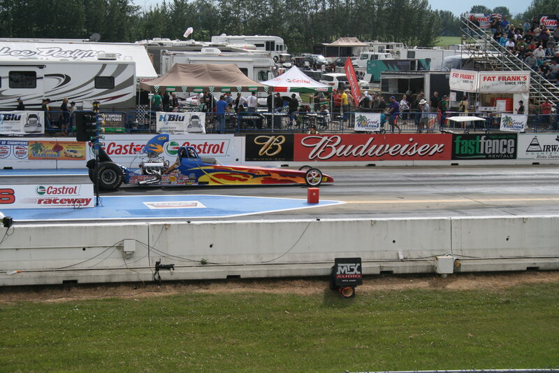 Drag Racing Car — Blue, Active, Afternoon, Photograph