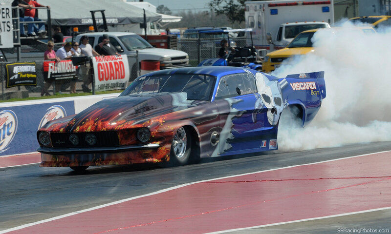 Drag Racing Car — Blue, Dynamic, Afternoon, Photograph, Smoke