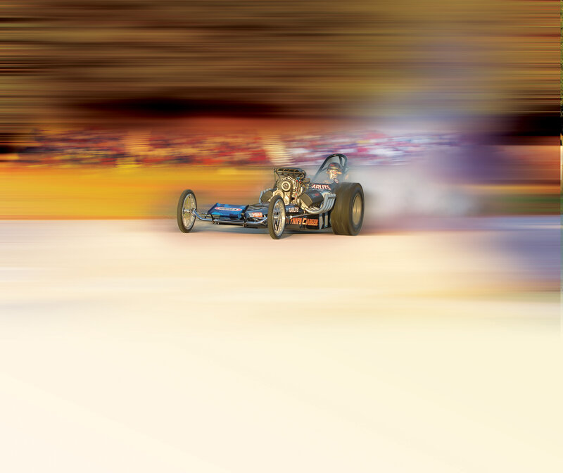 Drag Racing Car — Blue, Dynamic