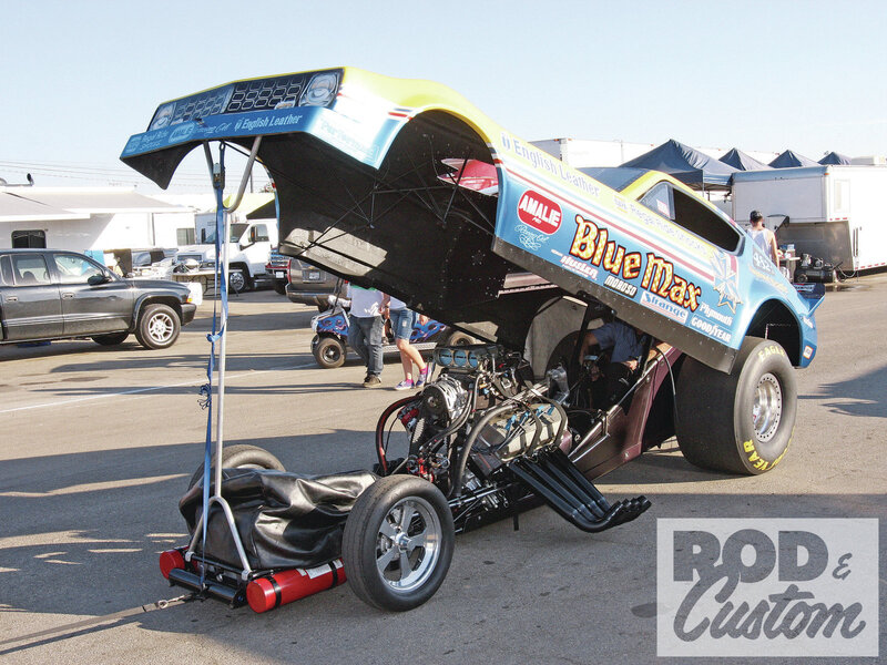 Drag Racing Car — Blue, Outdoor